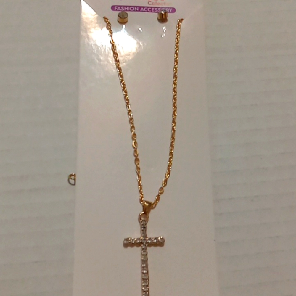 Pastel collection fashion accessory earrings and necklace cross jewelry
